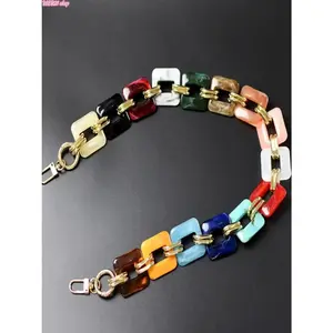 (SummerWins)Multi-functional mobile phone shell chain, Bag chain, Bag DIY portable chain, acrylic multi-shape mixed gold, high-quality chain, Fashionable Chain Strap, Fashion Chain Strap, Bag Accessories