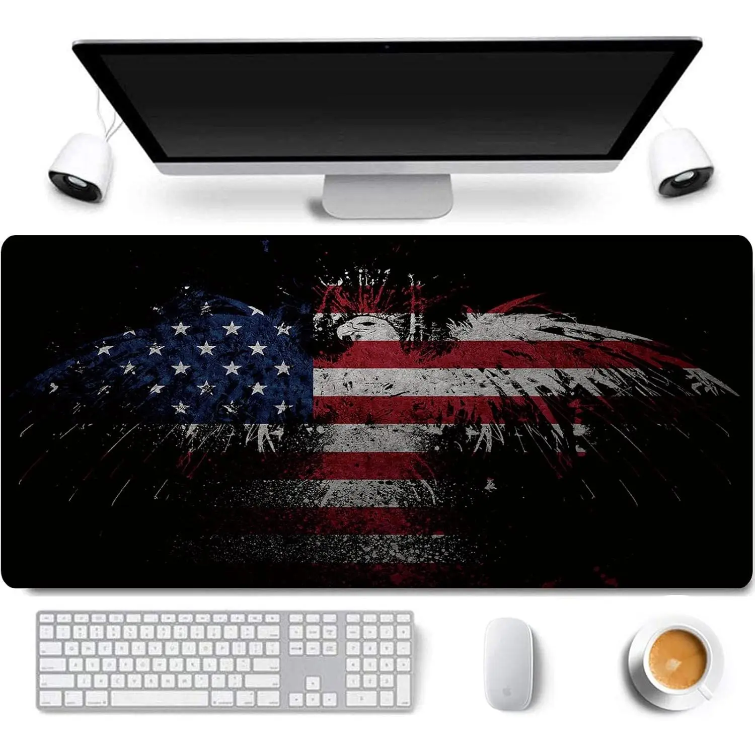 31.5x11.8 Inch Non-Slip Long Extended Large Gaming  Pad with Stitched Edges XL Laptops Keyboard  Mat( )