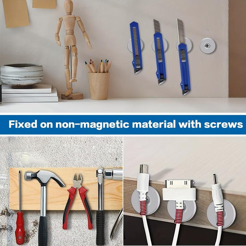 10pcs Round Rare Earth Magnetic Metal Magnets set with Hole for Wall Mounting, 30*5mm Mini Strong Neodymium Magnet ,  10 Pcs Heavy Duty Magnets with Hole in The Center for Warehouse Cruise Ship