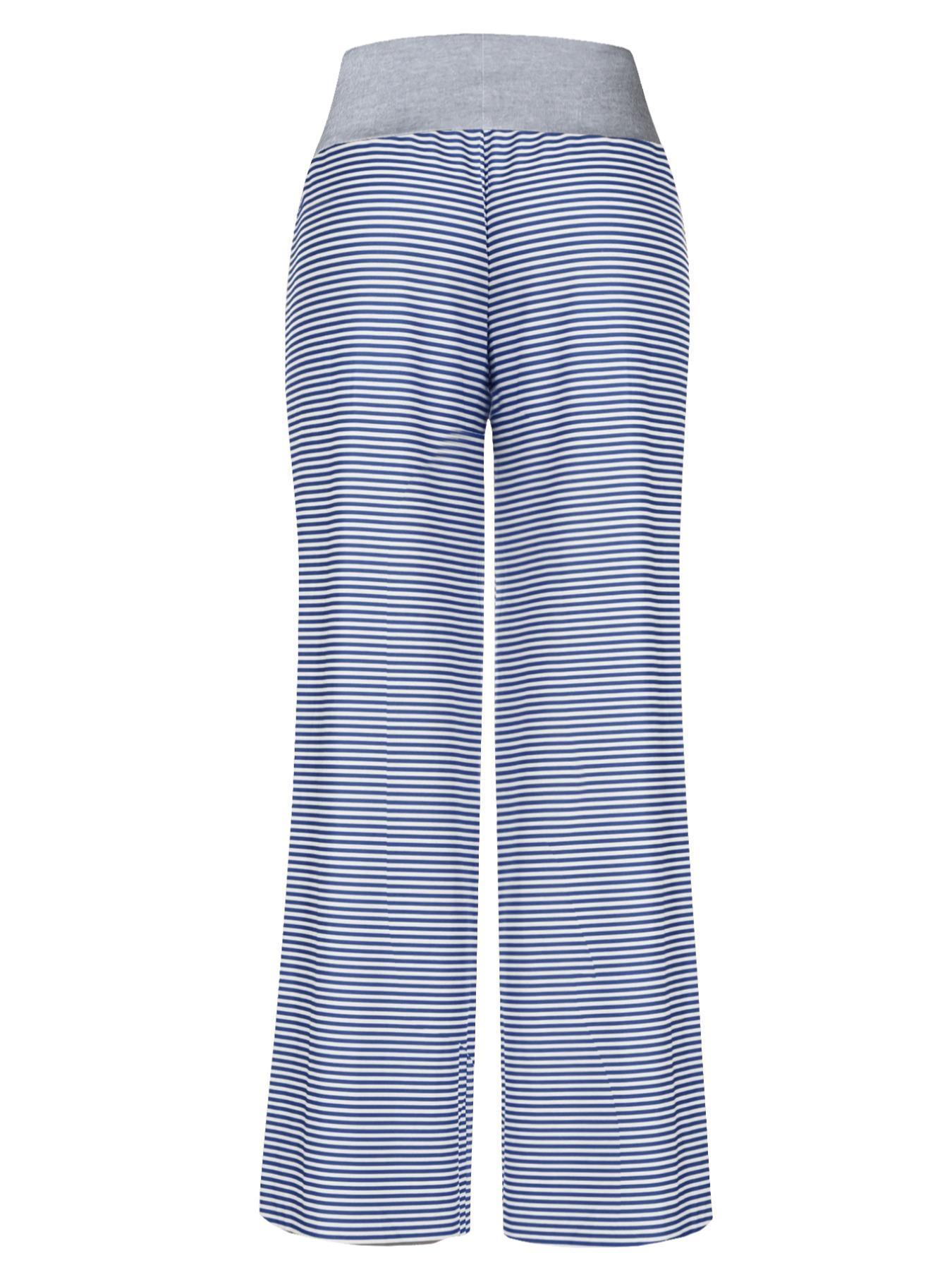 Women's Patchwork Drawstring Waist Wide Leg Pants, Casual Sporty Trousers, Casual Comfy Trousers for Spring & Fall, Women's Bottoms for Daily Wear, Womenswear