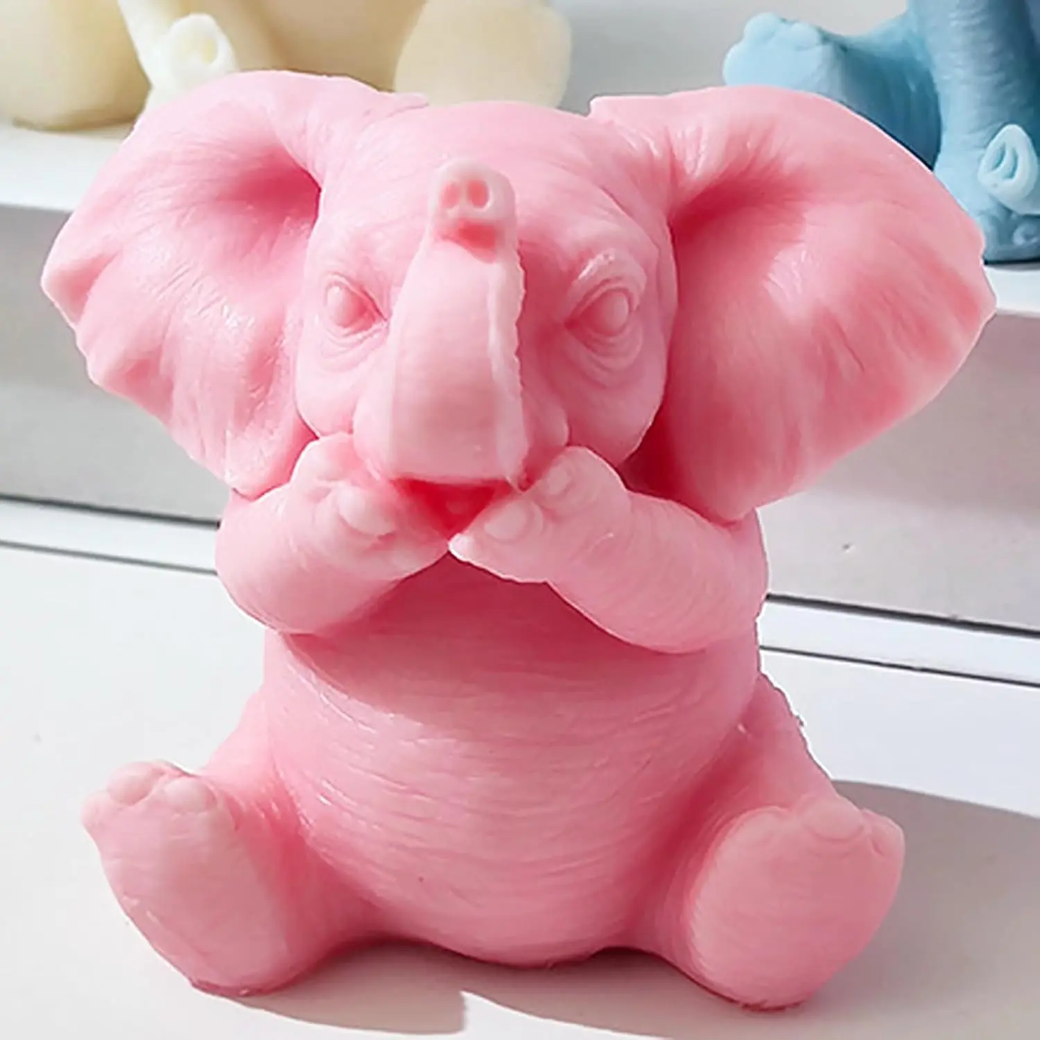 3D Elephant Form Animal Shape Resin Mold, DIY Craft Silicone Casting Tool for Handmade Candle Making, Epoxy Home Decor
