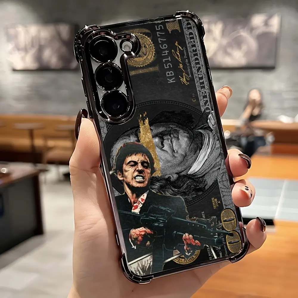 Phone Case: S-scarfaces Phone Case Suitable for Samsung S26 S25 S24 S23 S22 Plus Ultra and iPhone 17 Air 16 15 14 13 12 11 Pro Max Plus  Anti Fall Transparent Soft Back Cover