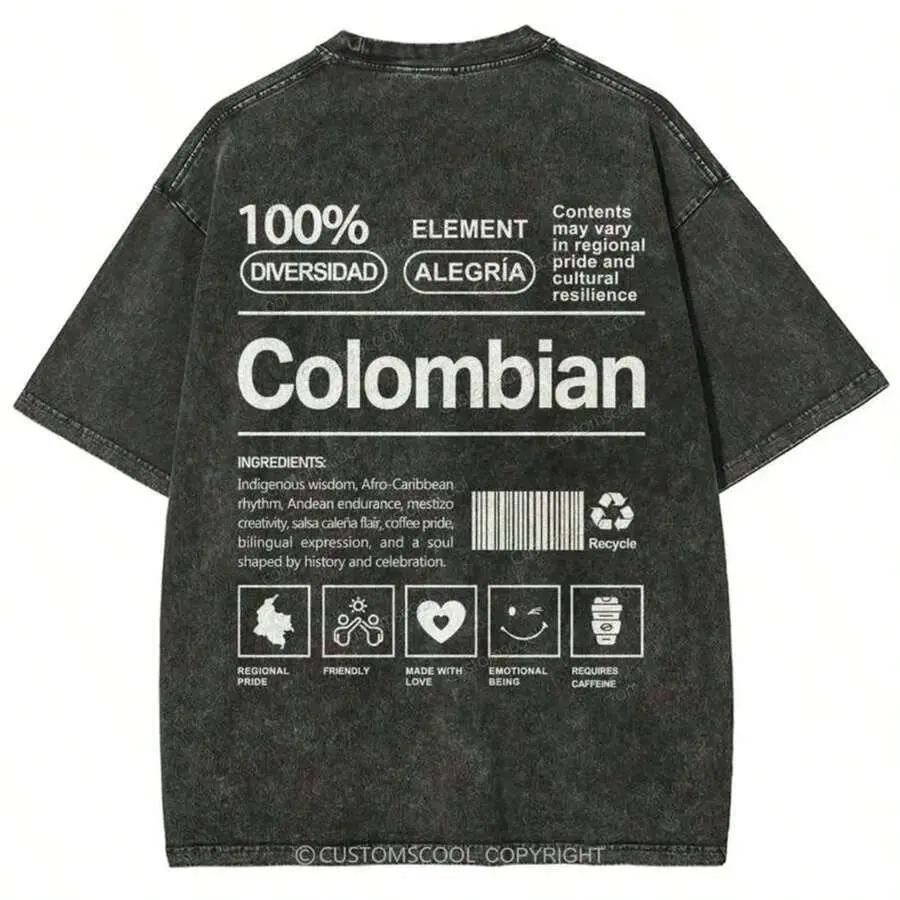 Colombian Unisex Fit Washed T-Shirtsummer Outfits For Womenanime Shirts