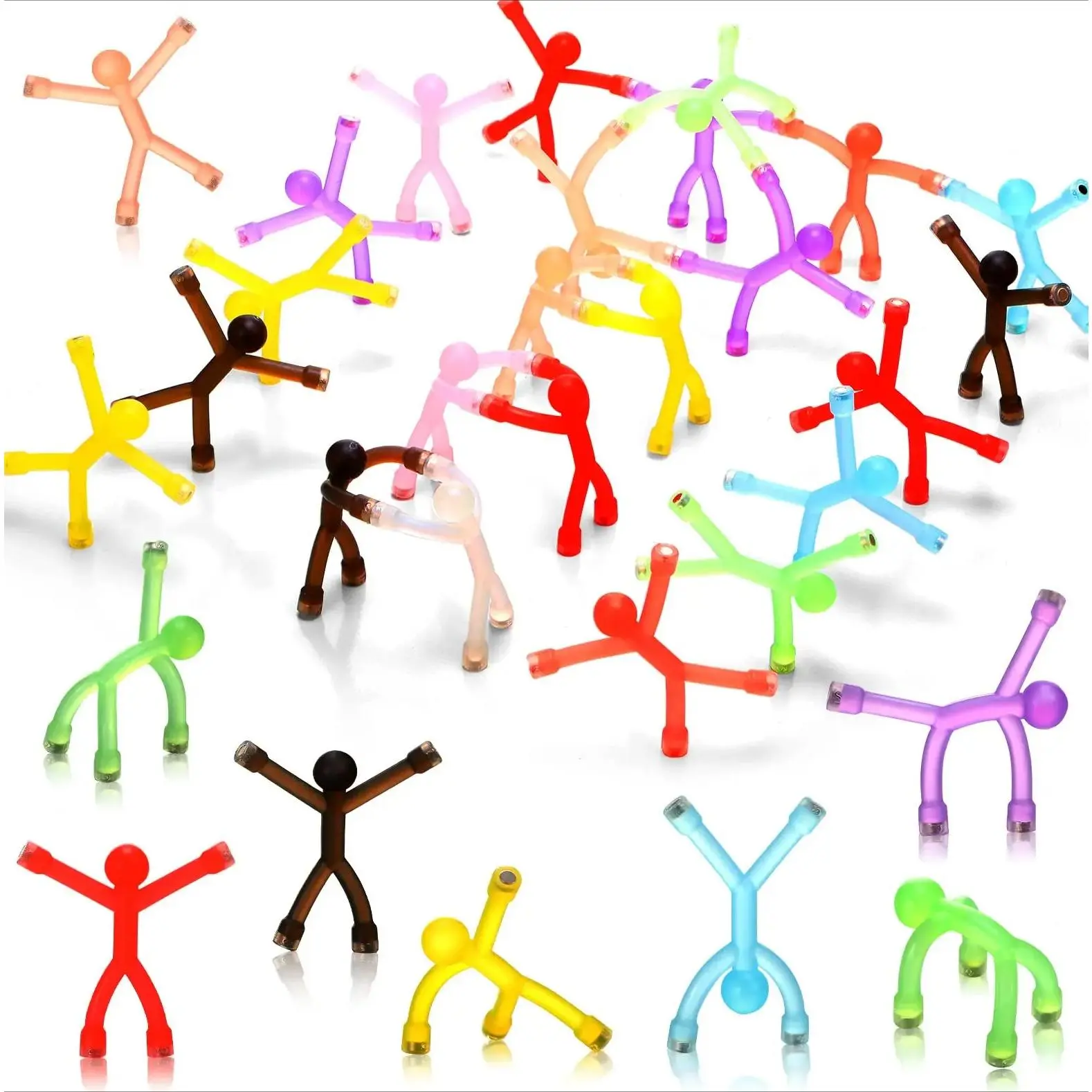 10-Pack Magnetic Fidget Toys, Flexible Magnetic Man Fridge Magnets, ADHD Stress Relief Desk Toys, Travel Essentials, Fun Bendable Magnetic Figures for Kids & Adults