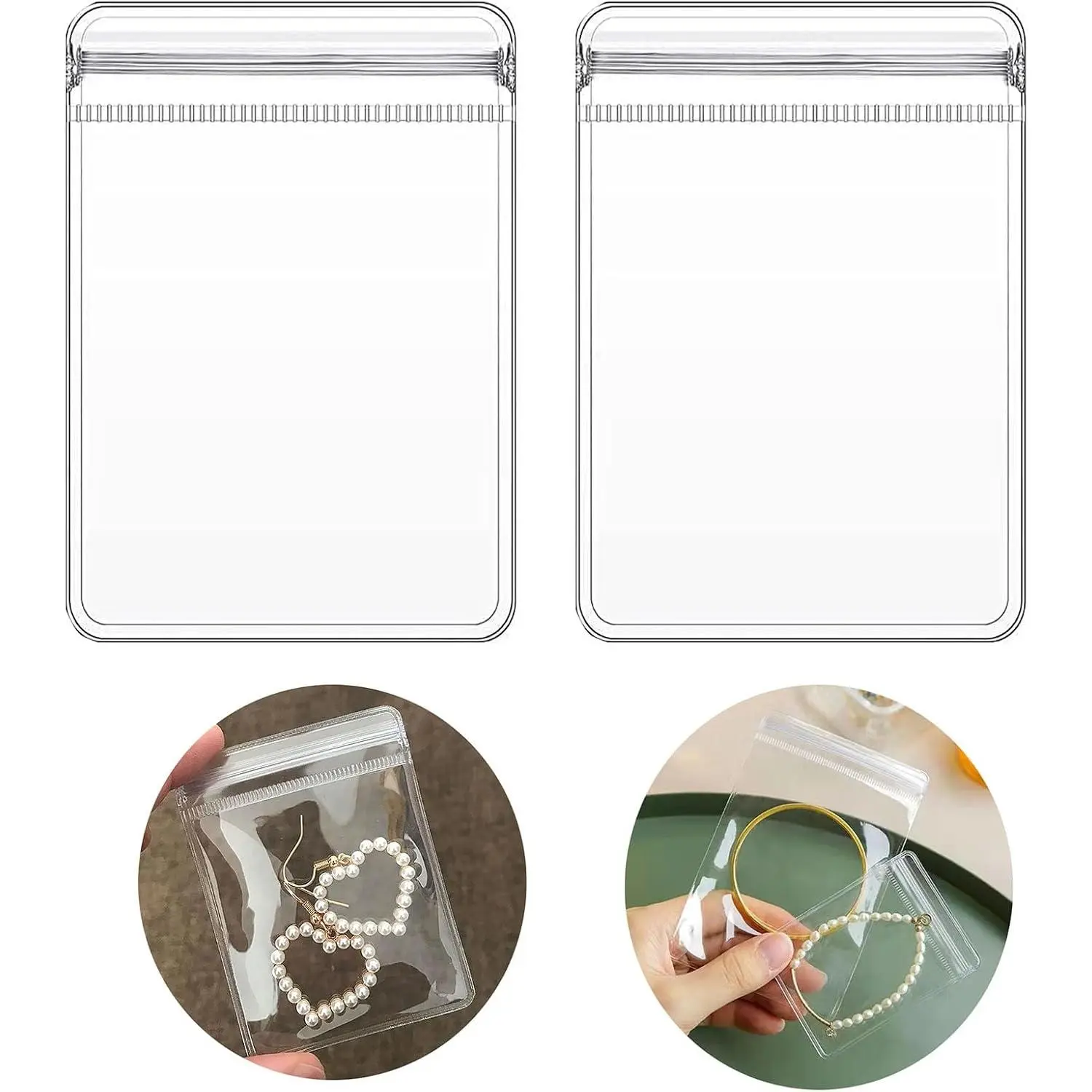 100 count Thick Clear  Bags Zipper Bags 2 X 2.8 Inch PVC Self Seal Mini Baggies Transparent  Rings Earrings Packing Storage Pouch  Zip Bags (clear-100pcs 2 X 2.8 Inch)