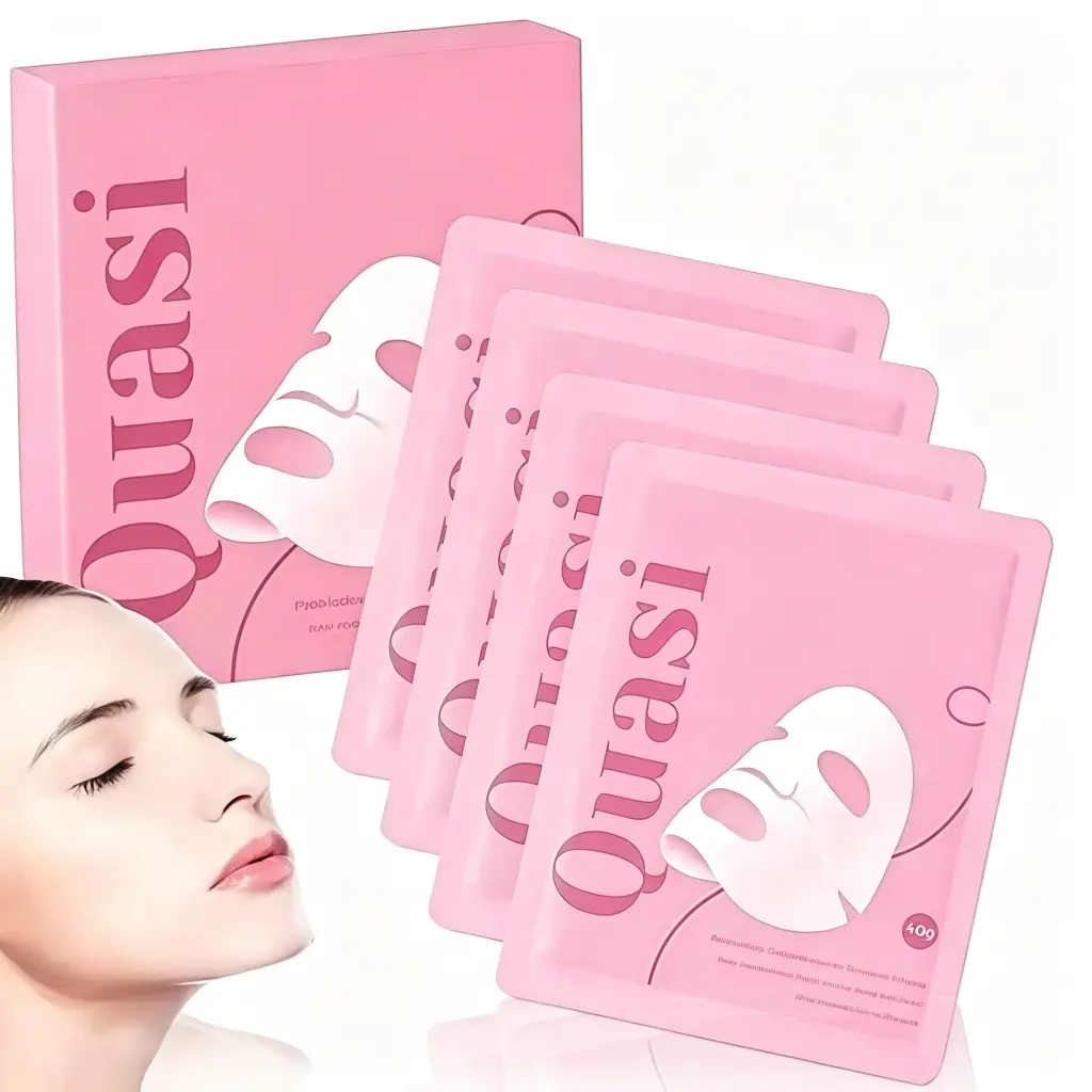 Quasi BioCollagen Glow Up Mask 2.0, Firming Deep Hydrating Face Mask for Wrinkle Reduction, Pore Minimization & Glass Skin Effect (2 Box × 8Pcs)