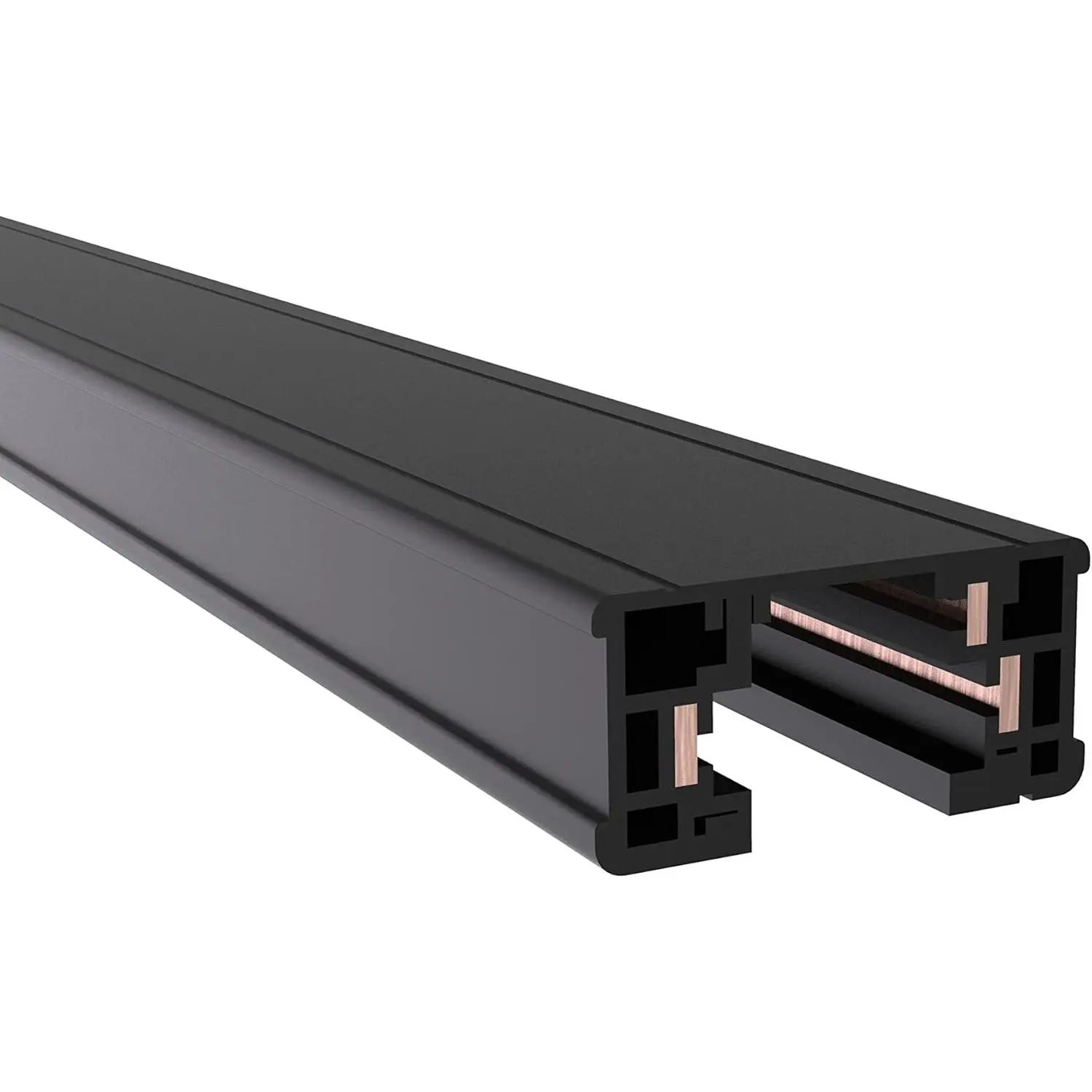 H Track 4FT Single Circuit 120V with 2 Endcaps in Black