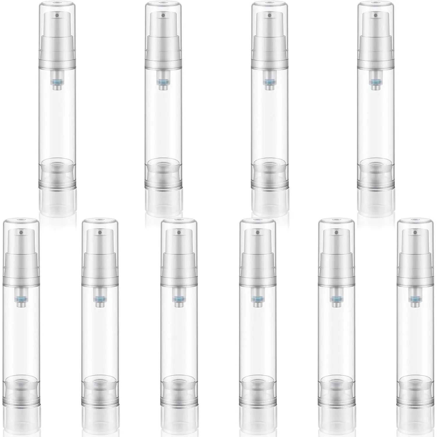 10Pcs Empty Airless Pump Bottles 10ML Refillable Airless Pump Travel Bottles