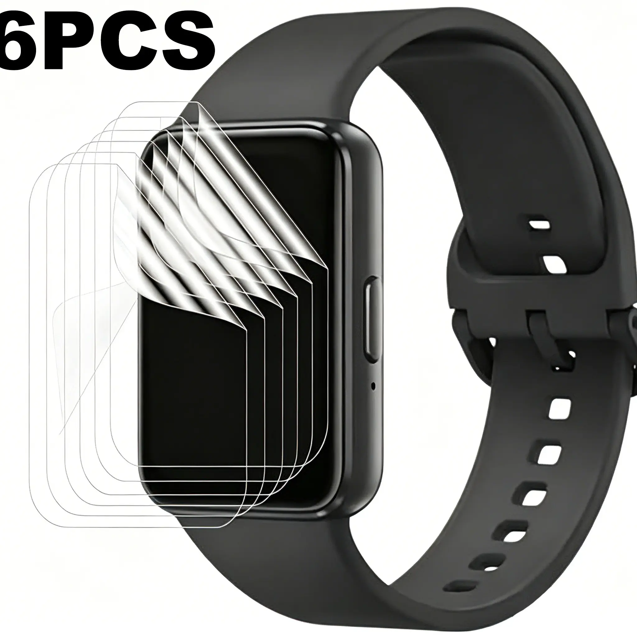 For Samsung Galaxy Fit3 Watch Screen Protector Film, 6-Pack Hydrogel Full Coverage, HD Transparent Tpu, Not Glass Material