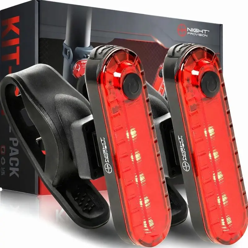 Outdoor sports Bike Tail Light 2 Pack - Easy Bicycle Rear Light Installation - USB C Rechargeable Bike Lights for Night Riding - 18 Hour Max - Bicycle Brake Safety - 4 Modes LED (Luces para Bicicleta)