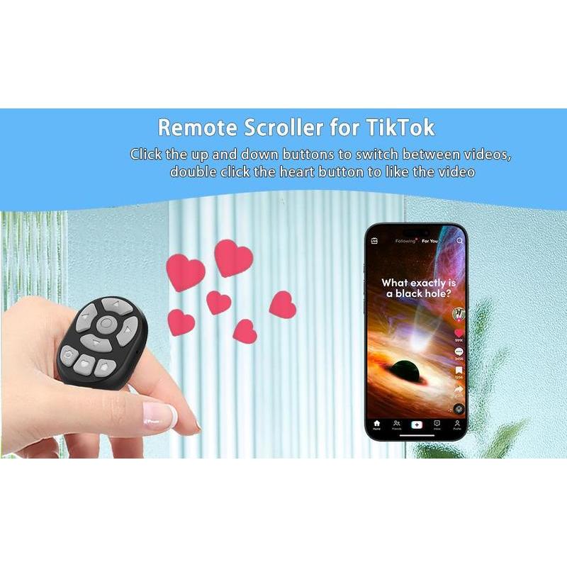 PLL Scrolling Ring with Finger Remote,Fingertip Wireless Bluetooth Remote Control,Scrolling Ring for iOS,Android