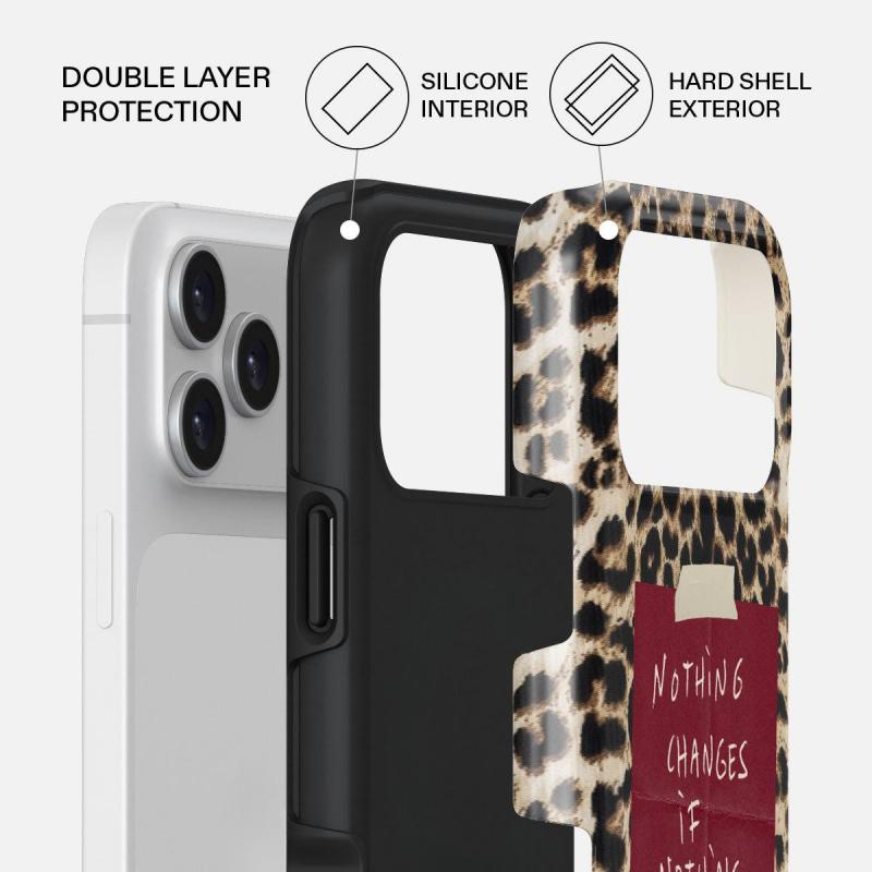 Women's Casual Leopard Print Slogan Customizable Polycarbonate Smartphone Case - 2-in-1 Glossy Accessory with Waterproof, Shockproof, Durable Protection for iPhone Series (17/16/16 Plus/15/14/13/12/11/X), Ideal Holiday Gift