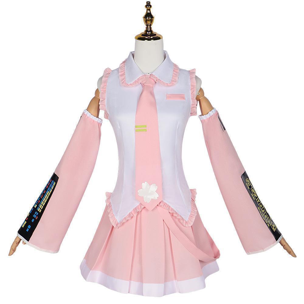 Pink Cosplay Costume Performance Suit Cos Suit Mi ku Regular C Suit Wig Cosplay Girls Spring Sakura Cherry Mi ku