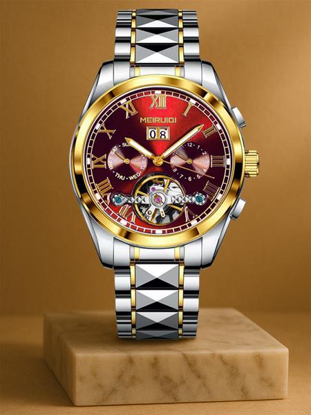 A Men's 2025 New Waterproof Luminous Hollow Advanced Multi functional Fully Automatic Mechanical Watch Stainless Steel Watches