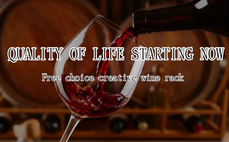 SUOERNUO Wood Countertop Wine Rack No Assembly Needed 6-Bottle Capacity Black & Rustic Brown Metal & Wood Construction Rust-Resistant Powder Coating Freestanding Storage Solution