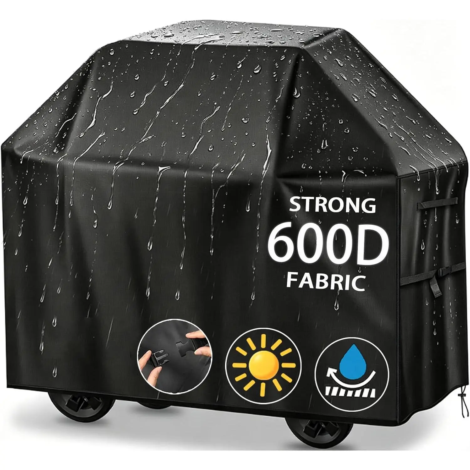 Grill Cover,Heavy Duty 600D BBQ Cover,for 3-4 Burner Gas Grill 58" | Heavy Duty   Resistant, Windproof with Buckle, for    Charbroil Nexgrill and