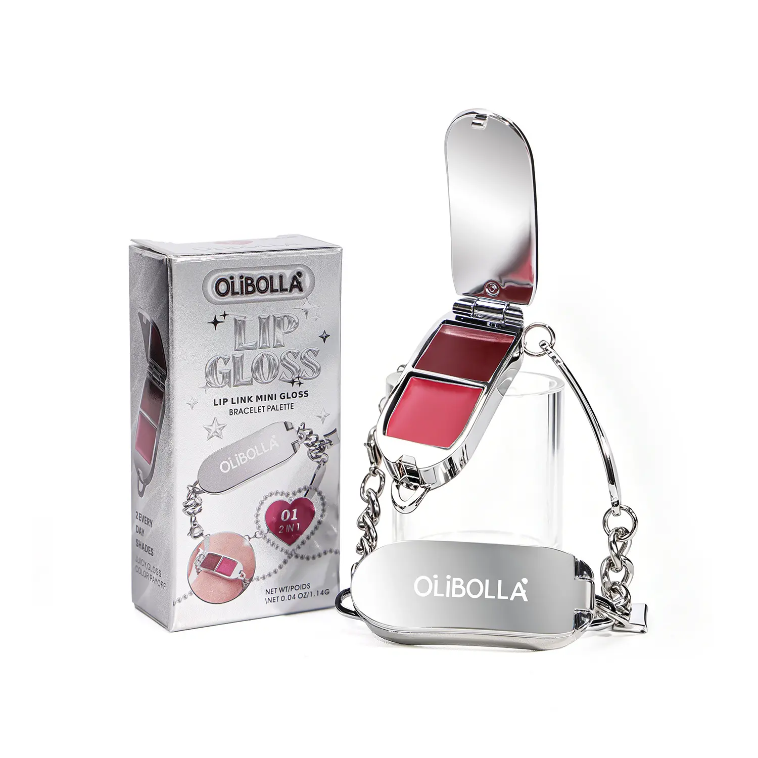 2-in-1 Gloss & Bracelet Set – Mirror Shine Lip Gloss, Hydrating High-Shine Lip Balm, Non-Sticky Plumping Lip Oil, Wearable Beauty Accessory for On-the-Go Glossy Lips lipstick makeup cute