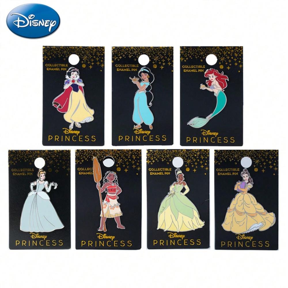 1Pc Disney Officially Licensed Collectible Enamel Princess Brooches Snow White Cinderella Ariel Tiana Moana and Other Beautiful
