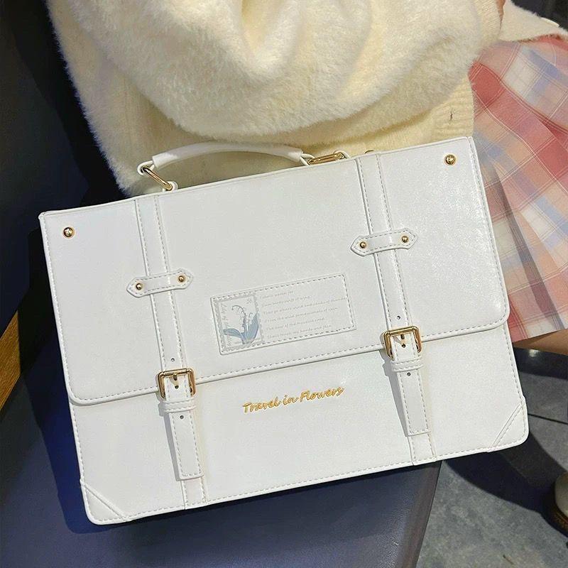 Y2K Preppy Style Large Capacity Ita Backpack Lolita Girl Transparent Fashion DIY Display Shoulder Bag Crossbody Bag Cute Handbag