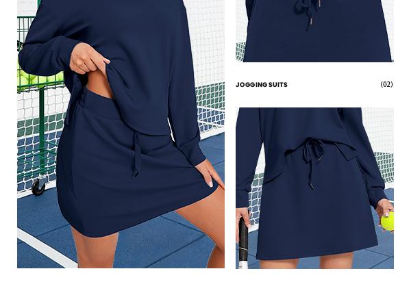 Casly Lamiit Women's Two Piece Sets 2026 Casual Tracksuit Sweatshirt Skorts Matching Set for Tennis Jogger Sweat Suit Versatile Summer Sportswear Breathable Activewear #Springfresh