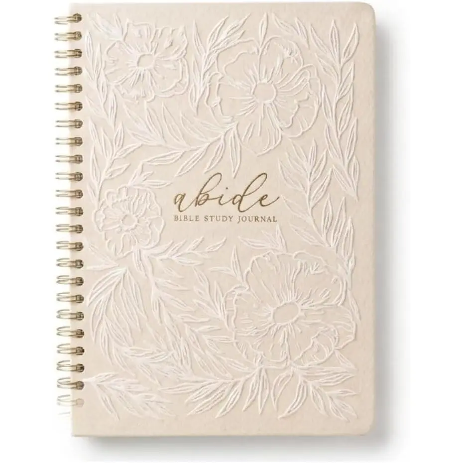 Abide SOAP Method Study Journal, Modern A5 Hardcover Notebook, 136 Pages with Embossed Floral & Foil Accents, Ambossed Floral