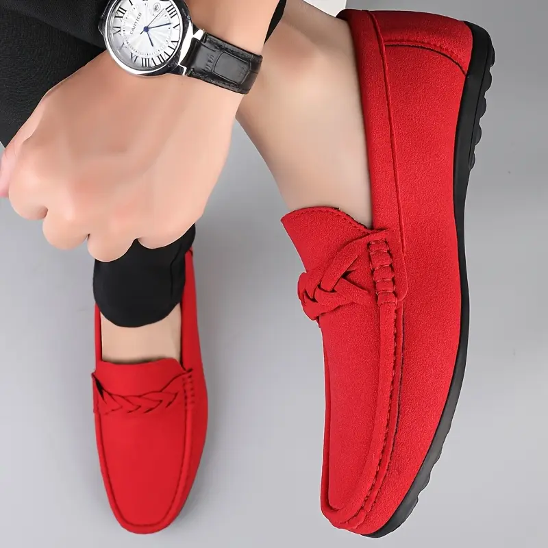 Men's Handmade Woven Penny Loafers - Vintage Classic Slip-On Wedding & Business Shoes, Lightweight Round-Toe Loafers Suitable for Office, Driving, Casual Wear - - Comfortable Loafers