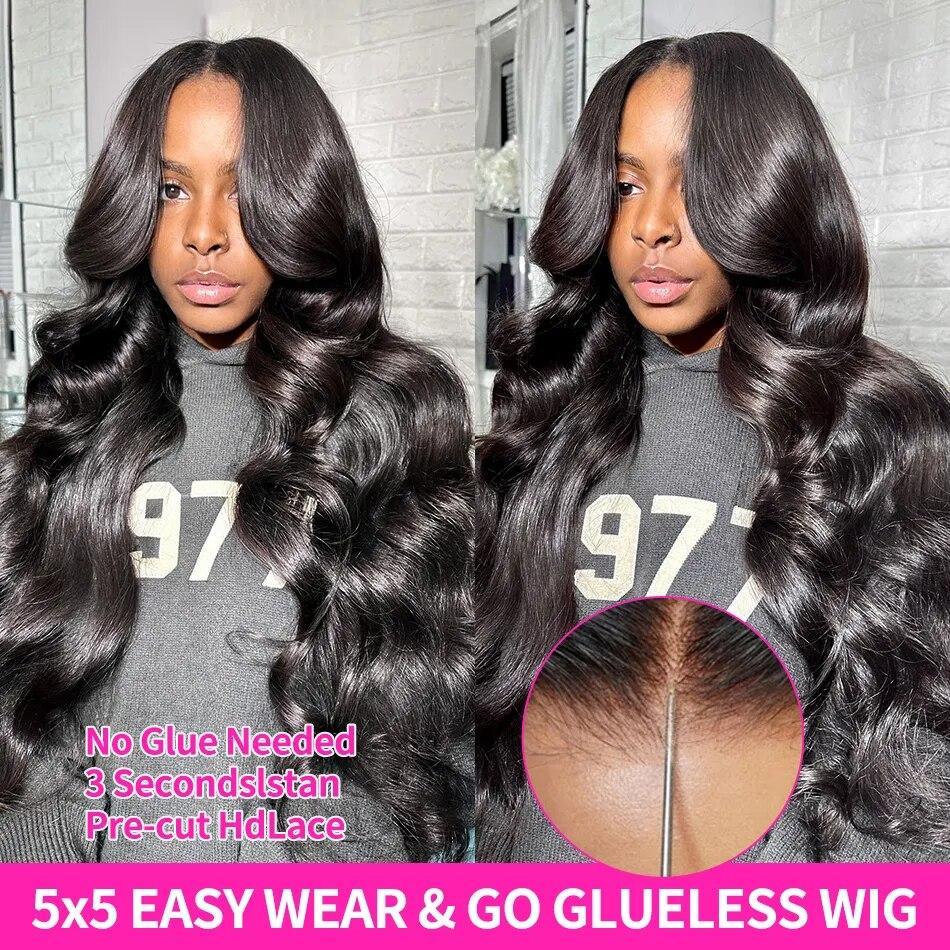 Bling Hair 180% Density Glueless Wig Human Hair Pre Cut Lace Wig 5x5 6x4 7x5 9x6 Body Wave HD Transparent Lace Front Human Hair Wig For Women Remy Hair Brazilian Hair Wigs #TikTokShopHolidayHaul