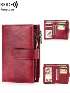Women's Wallet with Multi-Layer Design, RFlD BlockingDual Zipper Purse, Coin Pouch, Wrist Strap, CasualFunctional Wallet, ldeal Gift， Christmas Gift, Valentine's Day Gift