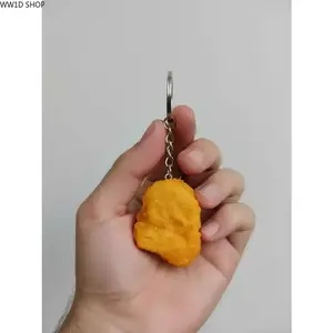 Cartoon Chicken Nugget Keychain  Cartoon Chicken Nugget Keychain for Men and Women, Funny Food Pendant Key Accessory for Bags and Backpacks, Lightweight Novelty Charm for Daily Use