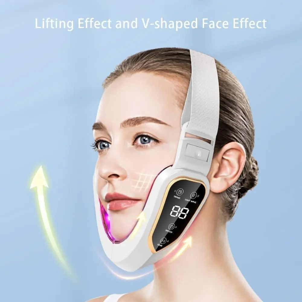 Double Chin and V Face Shaper, 5 Modes & 12 Adjustable Intensity, Smart Electric V-Shape Contour Enhancer, Designed for Women