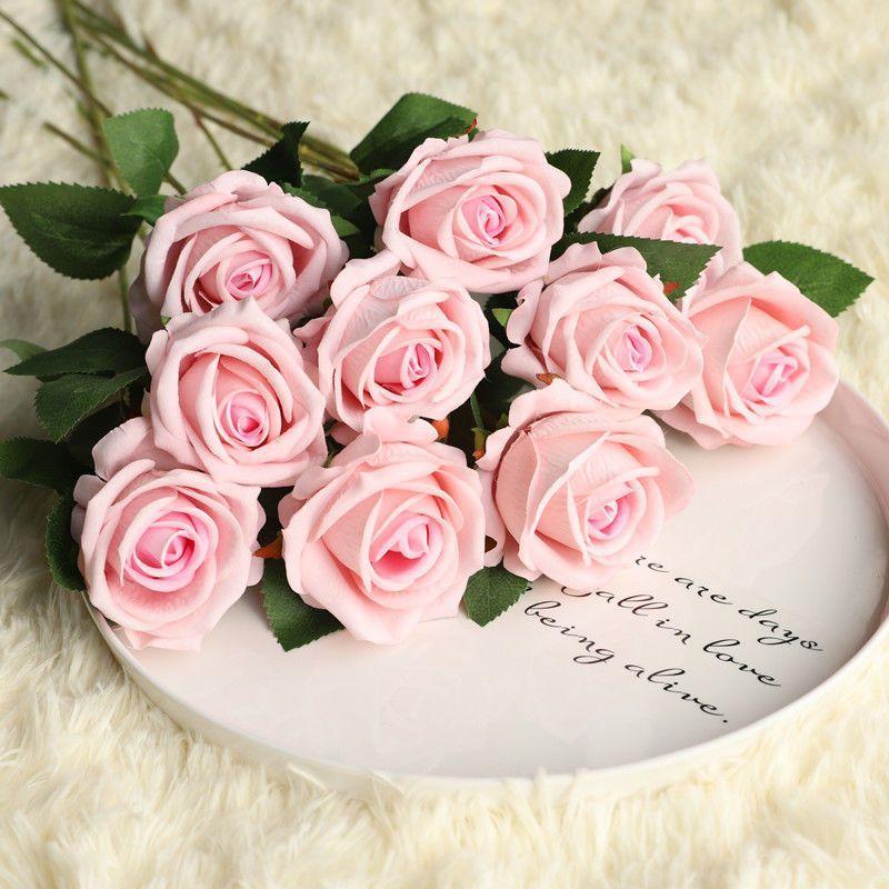 12 pcs Velvet rose artificial flower rose waterfall Valentine's Day fake flowers home wedding decoration popular photo spot rose