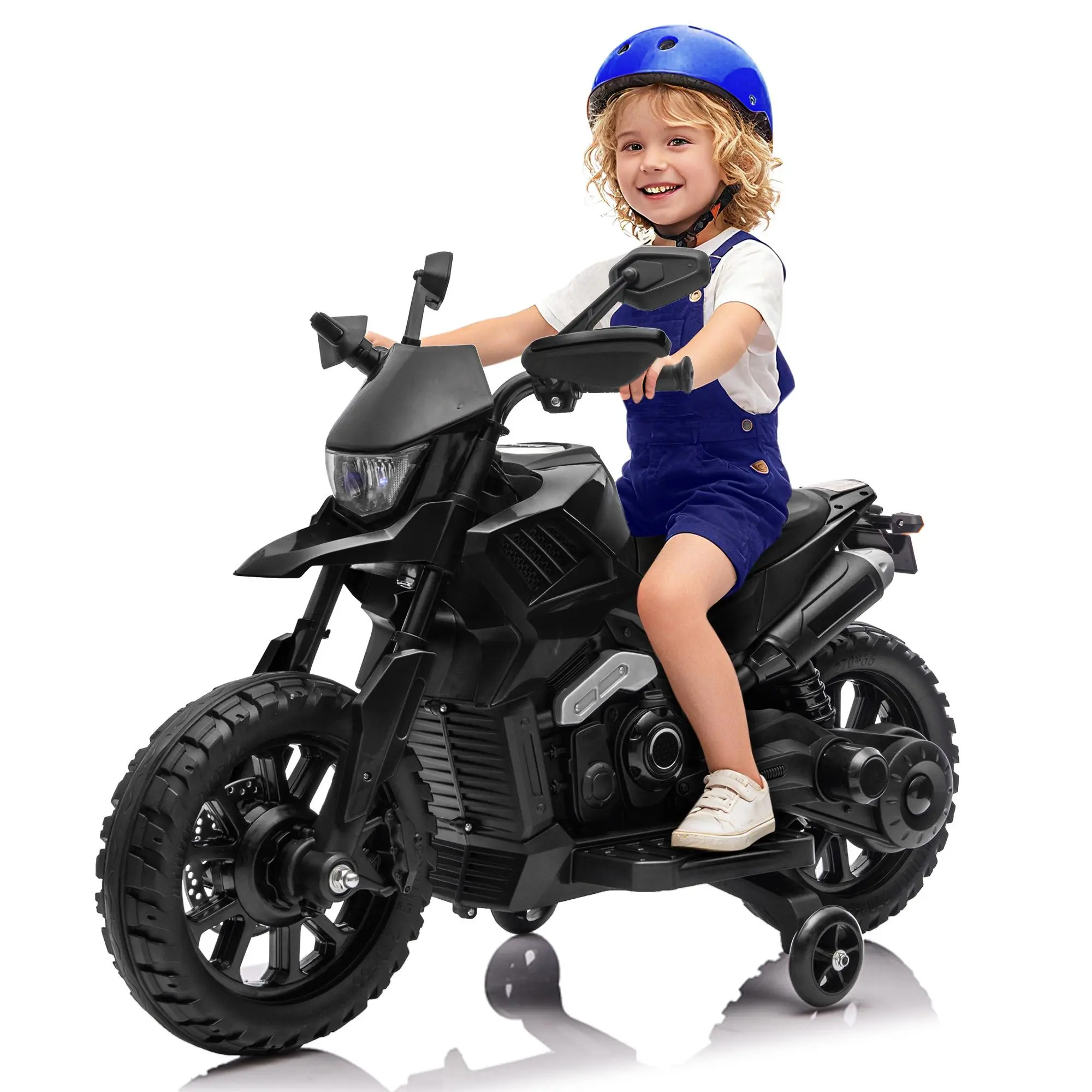 GAOMON 6V Kids Electric Ride-On Motorcycle with Training Wheels, Battery-Powered Toy Bike for 2-5 Year-Olds, LED Lights, Music Feature, Safe & Sturdy, Indoor/Outdoor Use, Perfect Gift for Boys/Girls for Motorcycle Fun