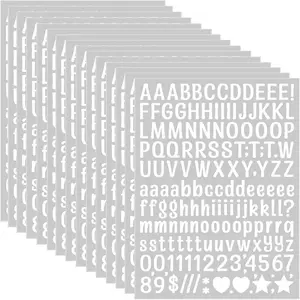 2280 count 15 Sheets Small Letter Stickers,0.5 Inch self-Adhesive Alphabet Numbers Stickers,Cute Vinyl Letter  for Mailbox,Scrapbooking,Windows,Signs,Doors,Enterprise,Address (White)