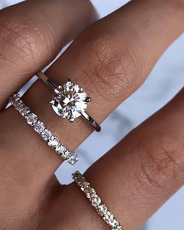 Fansilver synthetic Moissanite Earrings,1.0ct-2.0ct D Color Brilliant Round Cut Lab Earrings Dangle Earrings synthetic Moissanite Leverback Drop Earrings