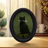 Funny Cat Wall Decor with Vintage Oval Frame, Graphic Print, Gift for Cat Lovers, Suitable for Christmas, Halloween, Thanksgiving, Funny Wall Art