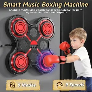 Music Boxing Machine, Interactive Punching Trainer With Boxing Gloves, Large Size Wall Mounted Electronic Boxing Target For Adult Kids, 9 Modes & 9 Speeds