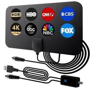 Upgraded 2026 Indoor TV Antenna - Long Range 300 Miles, Digital HDTV Antenna for Smart TV & 4K 1080P Television, Easy Install, Accept Free Local Channels, Enhanced Signal Reliability for Stable Reception