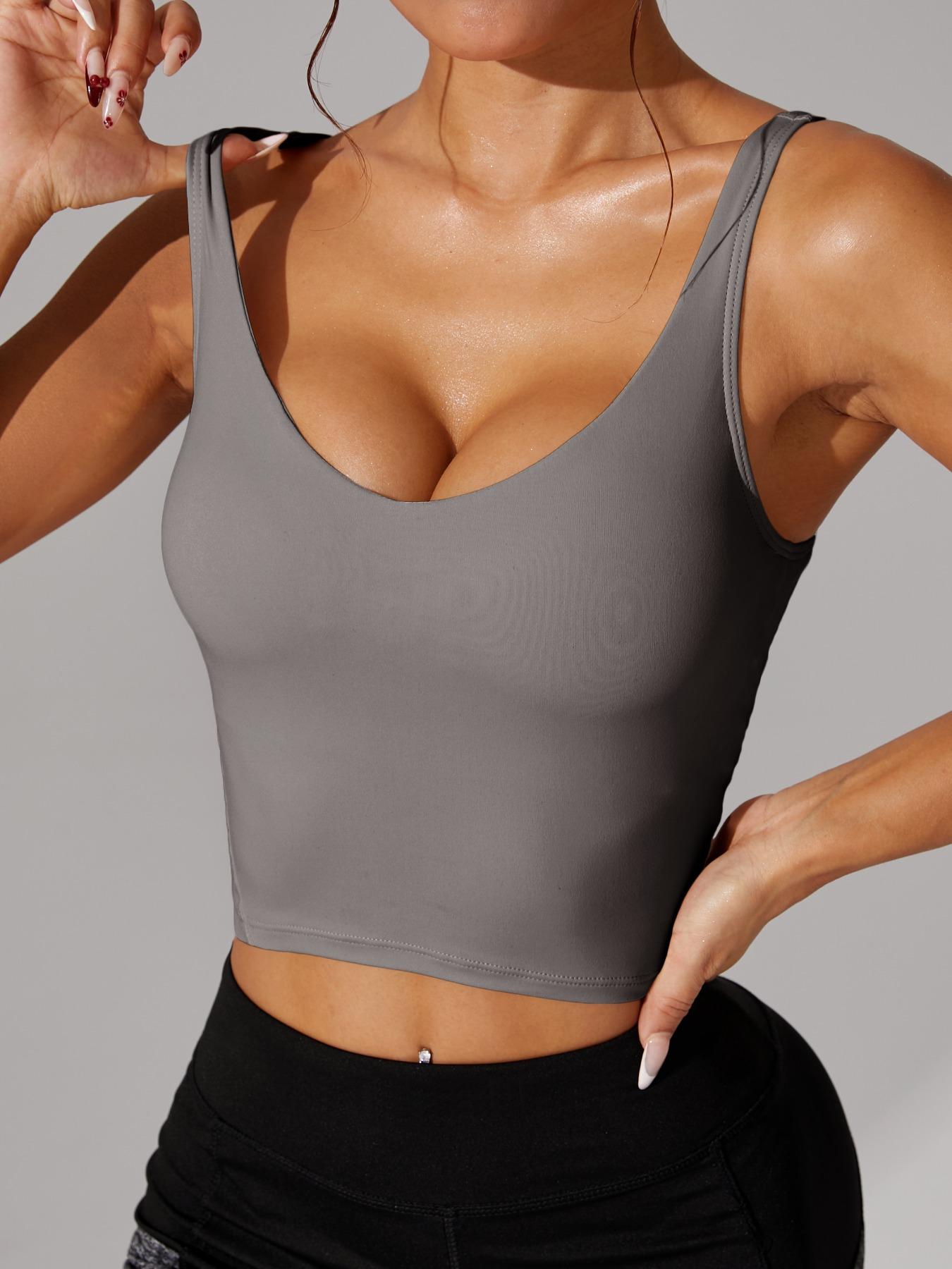 Cross-Border Wide Strap Sports Bra, Shark Skin Feel Yoga Bra, Slim Fit Elastic Gym Top for All Seasons, Comfortable Workout Wear, Yoga Gym Activewear