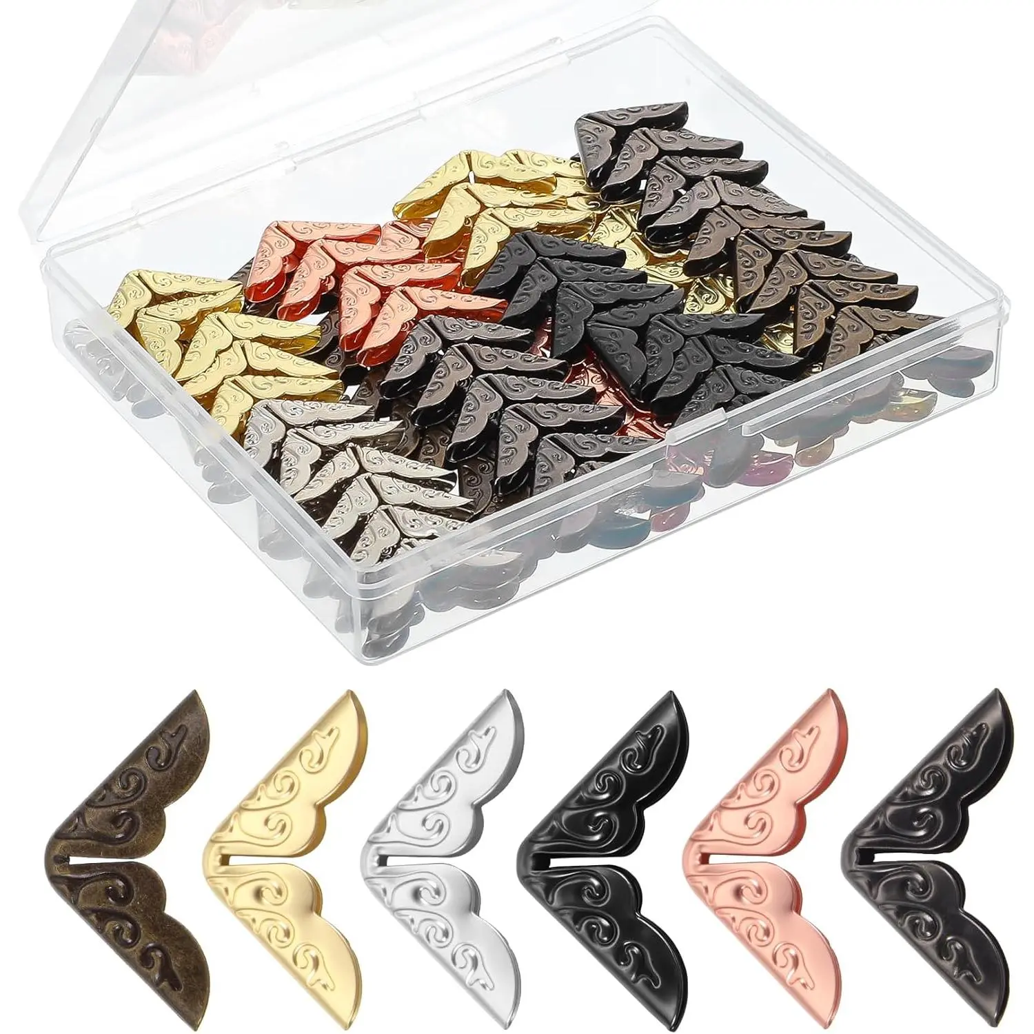 120 count Book Corners, Metal  Book Corner Protectors for Crafting Scrapbooking Photo Album Notebook Cover Schoolbook, Durable & Stylish