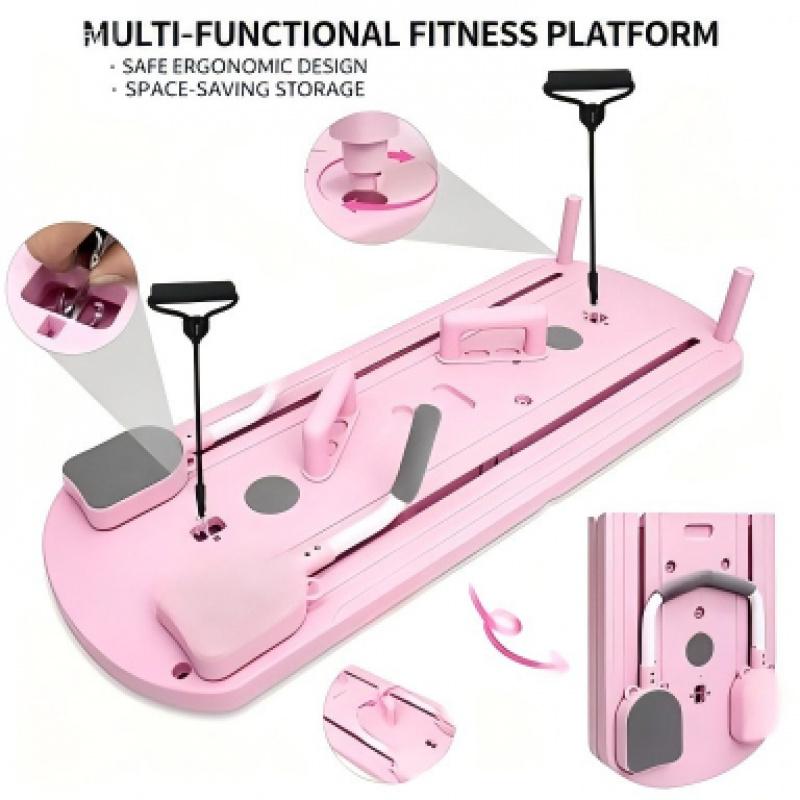 Portable Folding Fitness Board with Resistance Bands, Quiet Slide Track Training Board for Home, Yoga & Daily Exercise Portable Foldable Electric Scooter neon black scooter