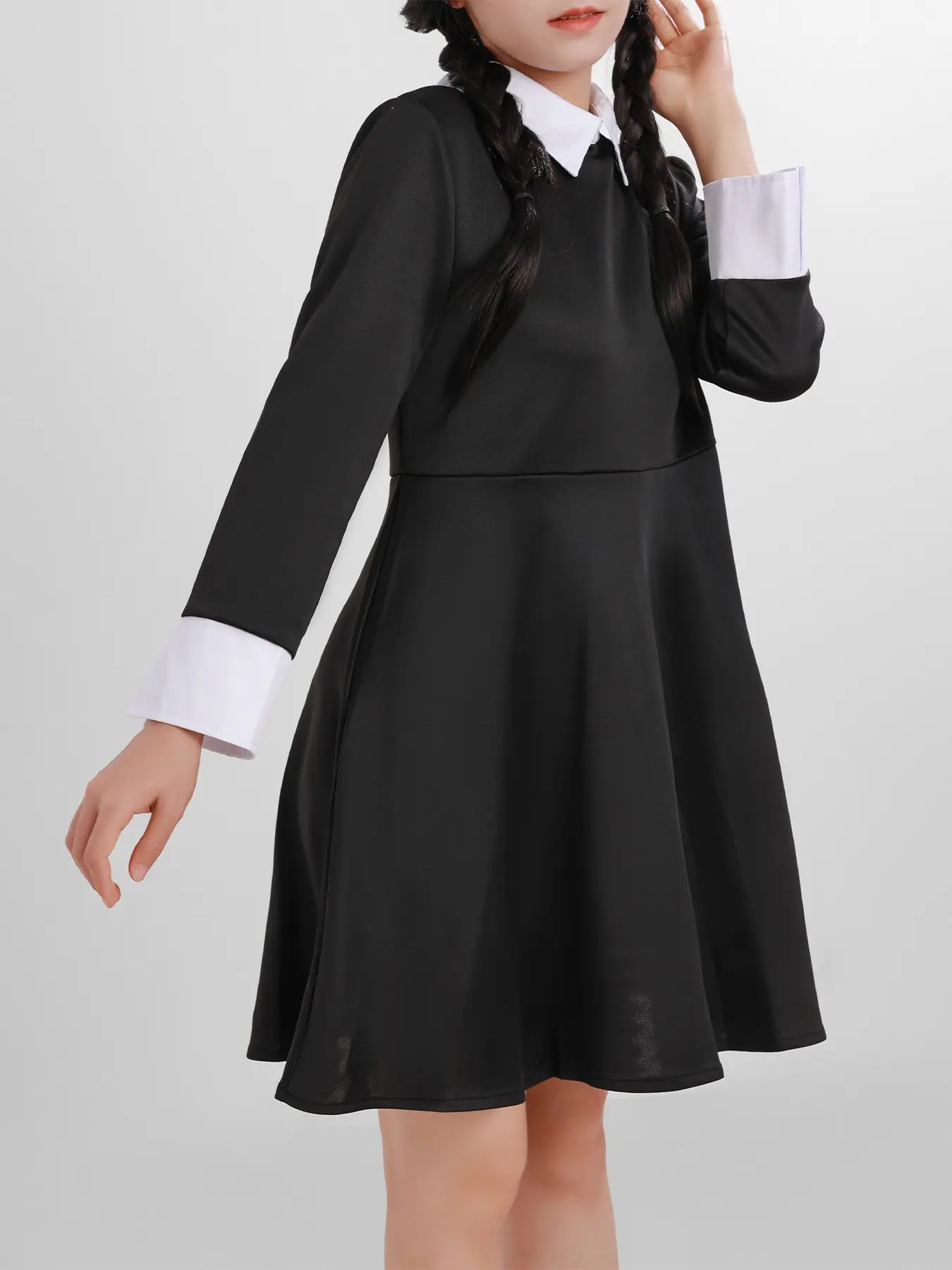 Wednesday Cos Dress for Women, Parties and Events, Slim-Fit Solid Color Dress, All-Season Wear, Perfect for Special Occasions