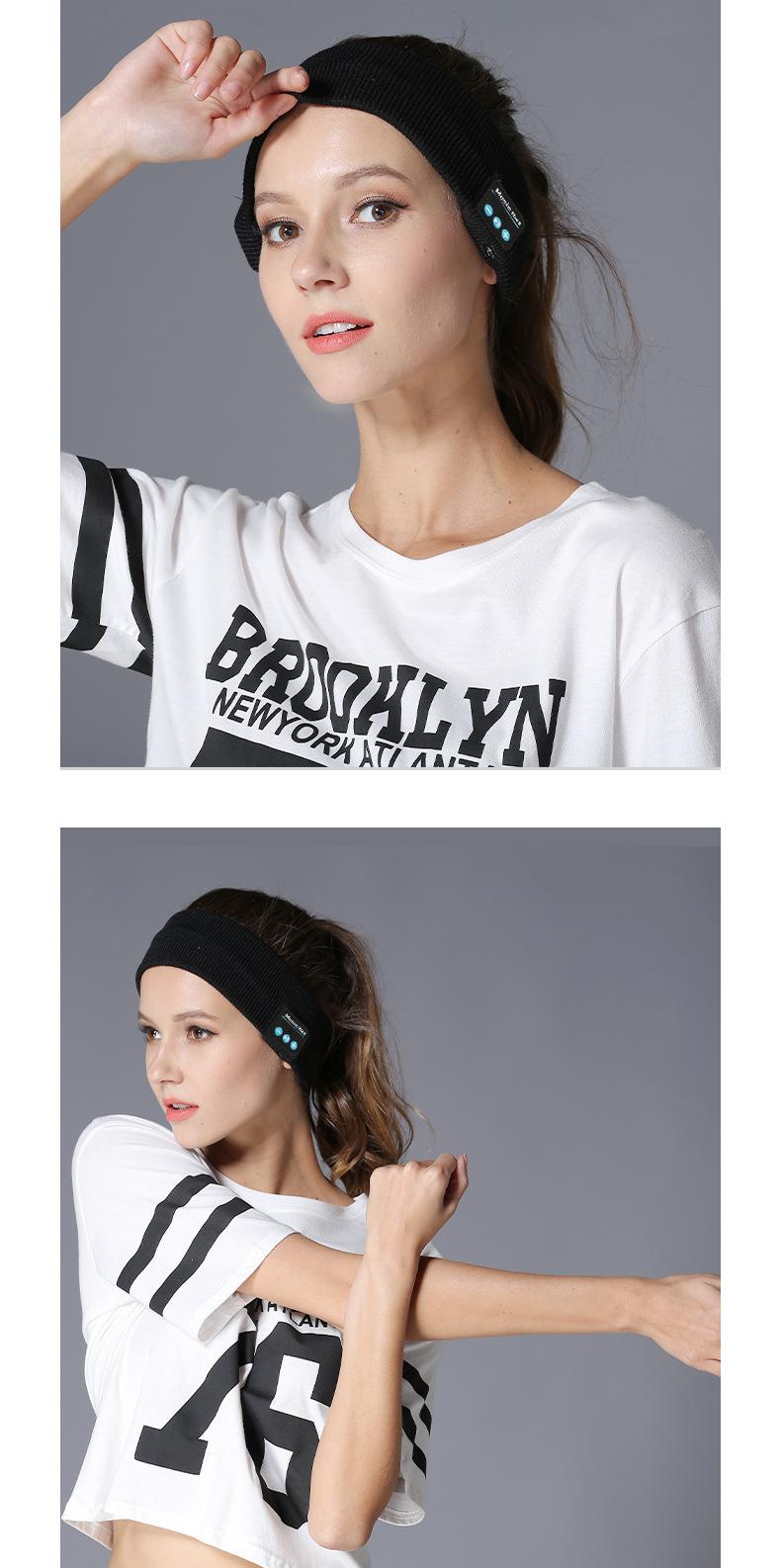 Wireless bluetooth headscarf outdoor fitness sweat-absorbing headset music call outdoor knitting bluetooth headband