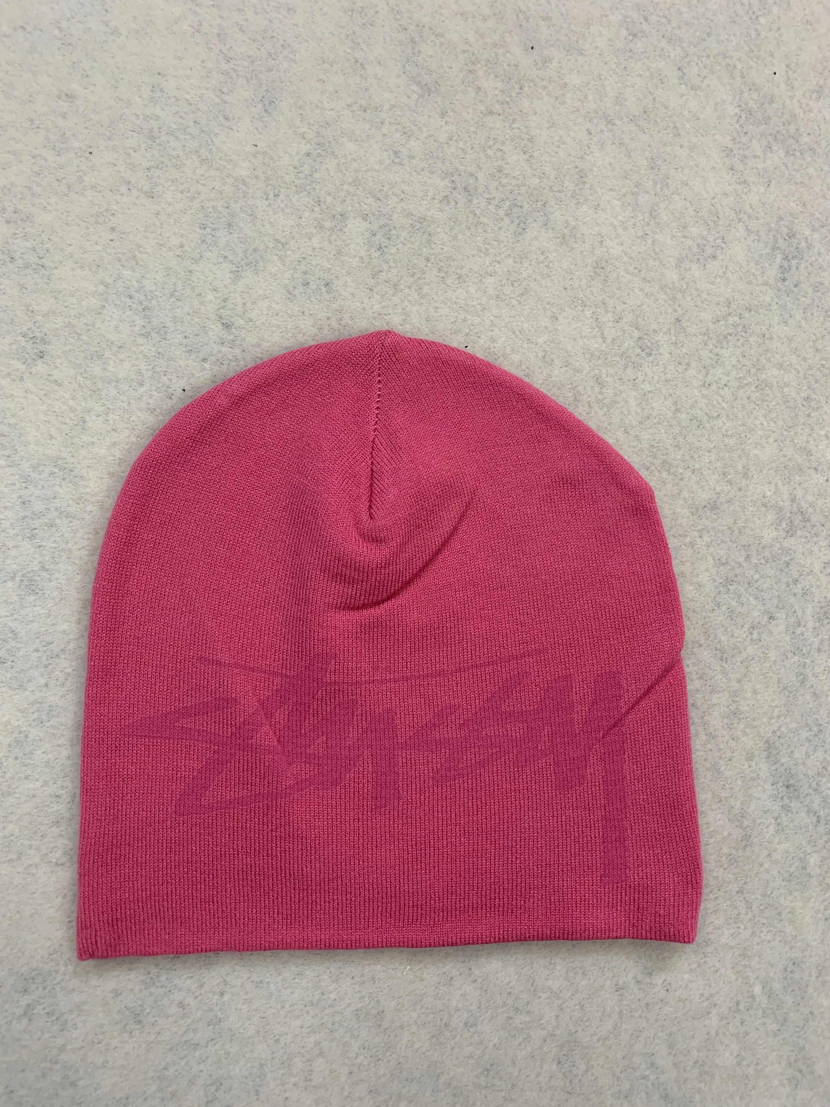 American Street Graffiti Knit Beanie, Vintage Hip-Hop Style, Unisex Fitted Hat, All Seasons, Stretch Fit, Geometric Pattern