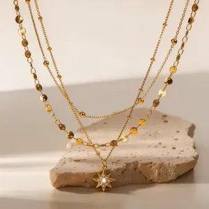 Stackable Multi Layer Stainless Steel Necklaces Light Luxury For Women