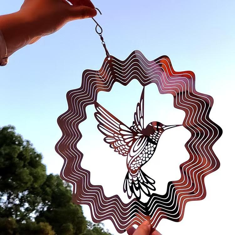 3D Rotating Wind Spinner With Mandala Butterfly Pattern, Metal Art Craft Decor, Dynamic Spinning Design, Suitable For Outdoor Yard Garden Patio And Home Hanging Decoration