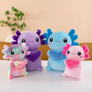 Cross-Border New Model of Axolotl Plush Toy in Four Colors, Cross-Border Hexagonal Dinosaur Toy, Soft Axolotl for Couples