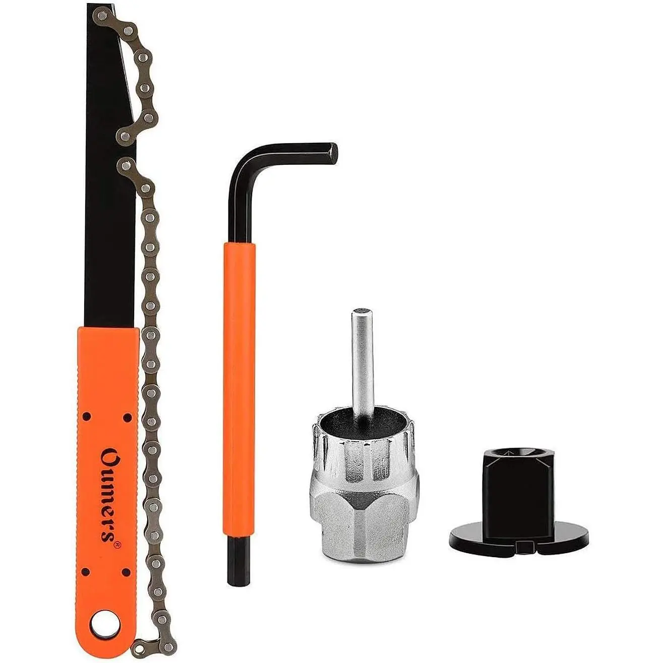 Outdoor sports Oumers Bike Cassette Removal Tool, Cassette Freewheel Removal Tool with Chain Whip and Auxiliary Wrench Bicycle Cassette Lock Ring Extractor, Freewheel Remover Wrench Sprocket Remover