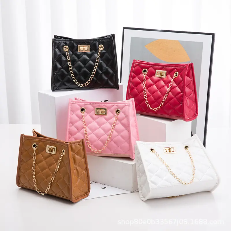 Women's Synthetic Quilted Compact Mini Shoulder Bag - Pearl Handle, Vintage Kiss Lock Clutch, Chain Strap Crossbody for Wedding Party, Daily Use