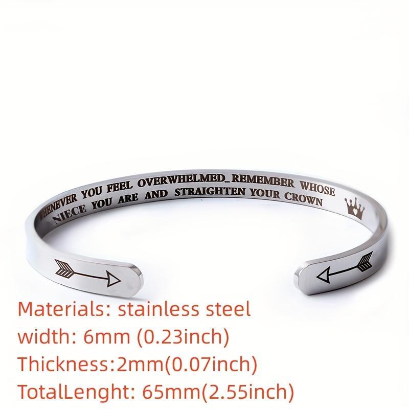 Stainless Steel Bracelet with Gift Card & Gift Box, 1 Set Badass Niece Themed Bracelet, Personalized Jewelry, Birthday Gift, Valentine's Day Gift