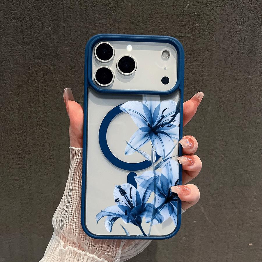 Blue Lily Whisper Magnetic MagSafe Snap Case for iPhone 17/16 Pro